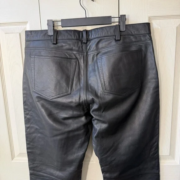 Vintage Gap Biker Straight Fit Genuine Leather Riding Pants Mens Size 38x32